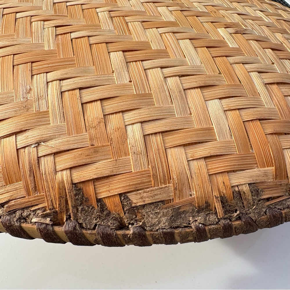 Vintage African Hand Woven Tray Bowl Wall Art Authentic Banana Leaf 15” Folk Art - Picture 8 of 12